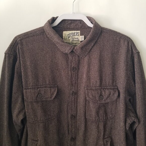 Grayers Cold Weather Mens XXL Brown Cotton Long Sleeve Button Up Shirt Jacket - Picture 5 of 16